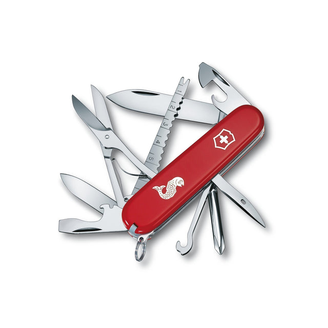VICTORINOX Pocket knife FISHERMAN, red with logo, 91 mm - Nordisk Natur - Det bästa inom friluftsliv & vildmark
