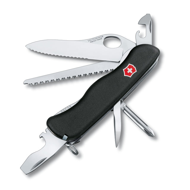 VICTORINOX Pocket Tool Military, black One Hand Knife, wavy lockblade - Nordisk Natur - Det bästa inom friluftsliv & vildmark